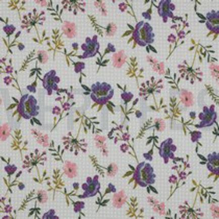 COTTON WAFFLE DIGITAL FLOWERS WHITE (thumbnail)