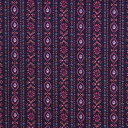FINE POPLIN DIGITAL FLOWERS NAVY (thumbnail)