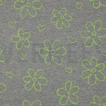 JERSEY MELANGE NEON FLOWERS LIGHT GREY (thumbnail)