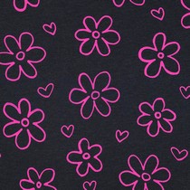 JERSEY MELANGE NEON FLOWERS NAVY (thumbnail)