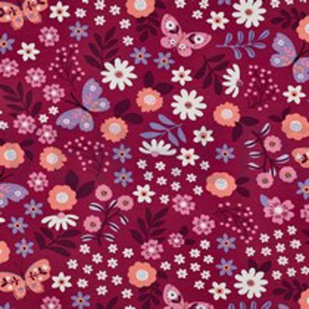 FRENCH TERRY FLOWERS FUCHSIA (thumbnail)