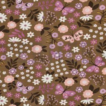 FRENCH TERRY FLOWERS CAMEL (thumbnail)