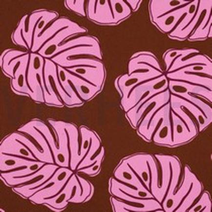CANVAS MONSTERA LEAVES BROWN (thumbnail)