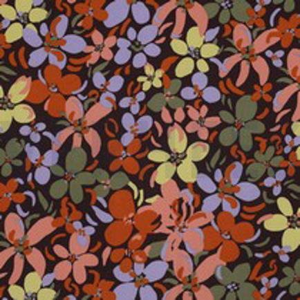 VISCOSE RADIANCE FLOWERS DARK BROWN (thumbnail)
