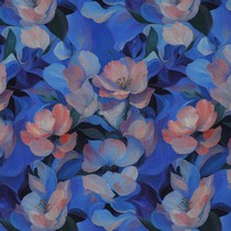 VISKOSE STRETCH DIGITAL BLUMEN BLAU (thumbnail)