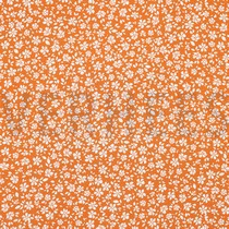 VISKOSE POPELINE STRETCH KLEINE BLUMEN ORANGE (thumbnail)
