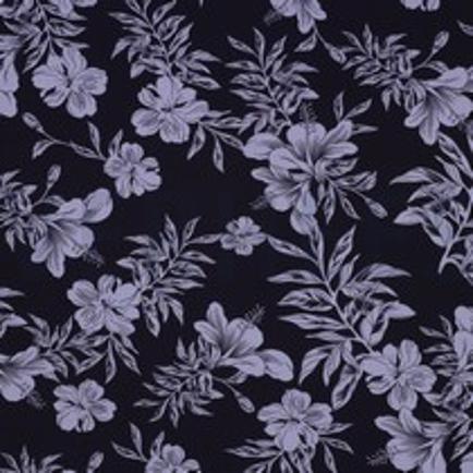 MAGNOLIA STRETCH TROPISCHE BLOEMEN MARINEBLAUW (thumbnail)