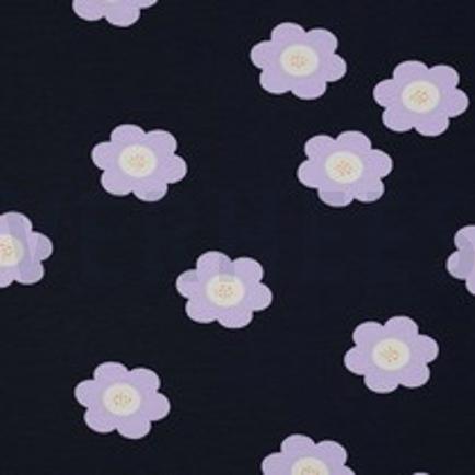 FRENCH TERRY GROSSE BLUMEN MARINEBLAU (thumbnail)