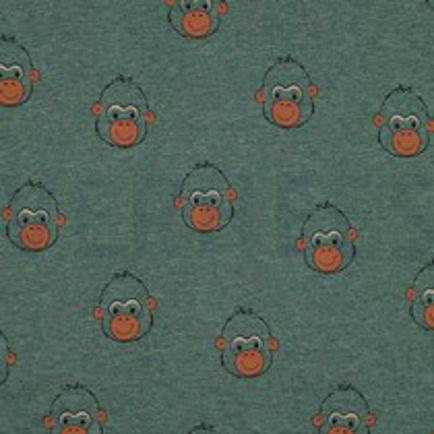 JERSEY MELANGE MONKEYS DARK GREEN (thumbnail)