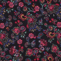 BAUMWOLLE VOILE DIGITAL BLUMEN SCHWARZ (thumbnail)