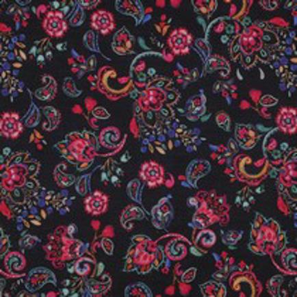 COTON VOILE DIGITAL FLEURS NOIR (thumbnail)