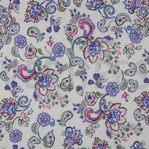 BAUMWOLLE VOILE DIGITAL BLUMEN GEBROCHEN WEISS (thumbnail)