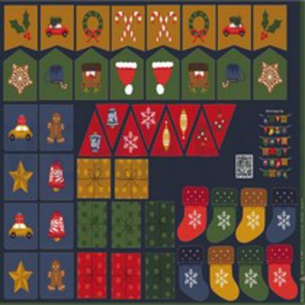 POPLIN DIGITAL ADVENT CALENDAR PANEL NAVY (thumbnail)