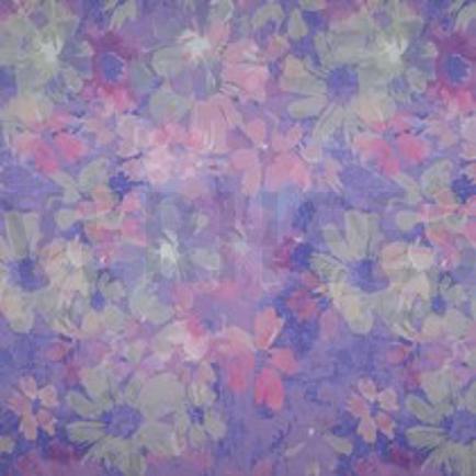 COTTON VOILE DIGITAL FLOWERS LAVENDER (thumbnail)