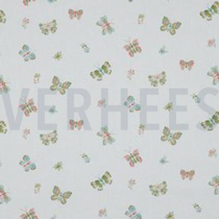 POPLIN DIGITAL BUTTERFLIES WHITE (thumbnail)