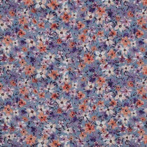 POPELINE DE COTON DIGITAL FLEURS BLEU CIEL (thumbnail)