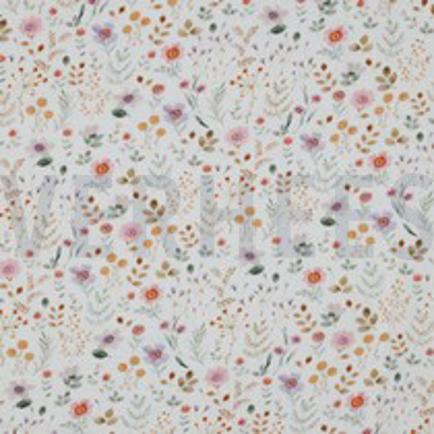 DOUBLE GAZE DE COTON PETITES FLEURS BLANC (thumbnail)