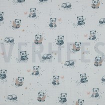 DOUBLE GAUZE DIGITAAL PANDA'S WIT (thumbnail)