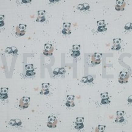DOUBLE GAZE DE COTON PANDAS BLANC (thumbnail)