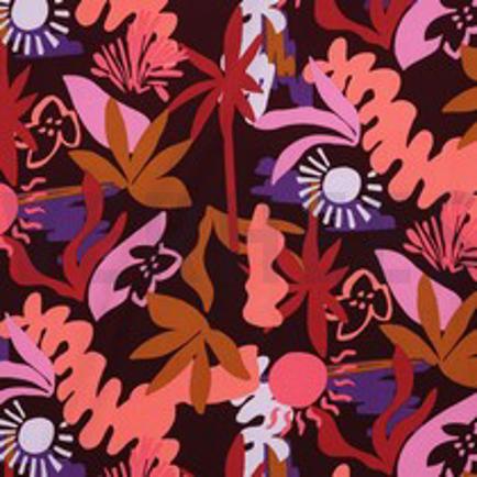 LENZING™ ECOVERO™ FLOWERS BURGUNDY (thumbnail)