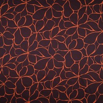 COTTON SATIN FLOWERS DARK BROWN (thumbnail)