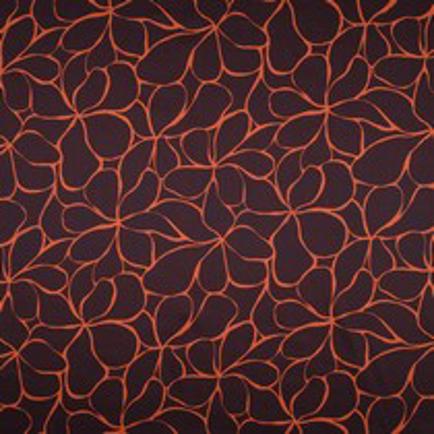 COTON SATIN FLEURS BRUN FONCÉ (thumbnail)