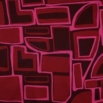 COTTON SATIN GEOMETRIC BORDEAUX (thumbnail)