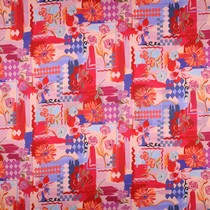 COTTON SATIN DIGITAL PATCHWORK RED (thumbnail)