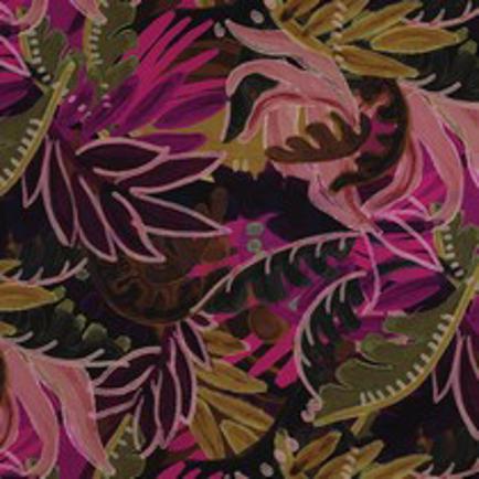 COTON VISCOSE DIGITAL FEUILLES ROSE/OCRE (thumbnail)