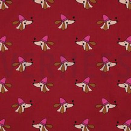 FINE POPLIN DOGS BURGUNDY (thumbnail)