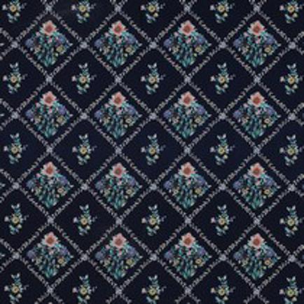 FINE POPLIN DIGITAL FLOWERS NAVY (thumbnail)