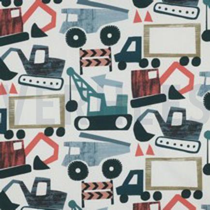 FINE POPLIN DIGITAL VEHICLES OFF WHITE (thumbnail)
