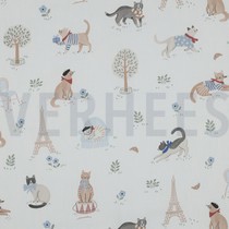 FINE POPLIN DIGITAL VIVE LA FRANCE WHITE (thumbnail)