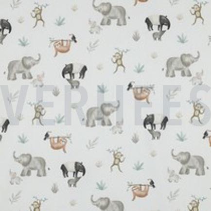 FINE POPLIN DIGITAL SAFARI ANIMALS OFF WHITE (thumbnail)