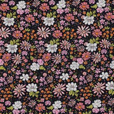FRENCH TERRY BLOEMEN MARINEBLAUW (thumbnail)