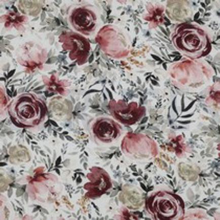 DOUBLE GAZE DE COTON FLEURS BLANC (thumbnail)
