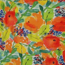 VISCOSE RADIANCE DIGITAL FLOWERS ORANGE (thumbnail)