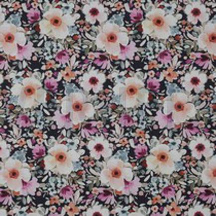 KATOENEN POPLIN DIGITAAL BLOEMEN MARINEBLAUW (thumbnail)