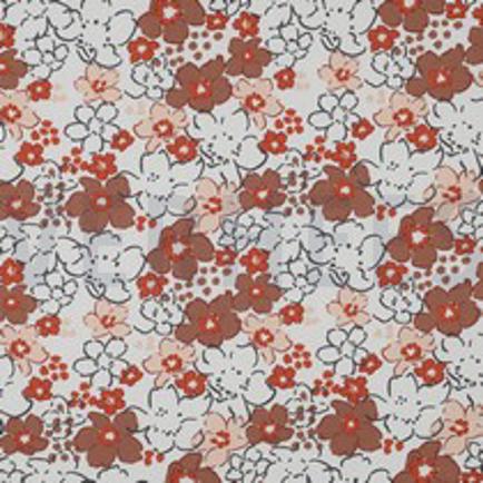 KATOENEN POPLIN WILDE BLOEMEN GEBROKEN WIT (thumbnail)