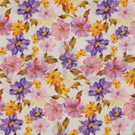 VISCOSE RADIANCE DIGITAL FLEURS BLANC CASSÉ (thumbnail)