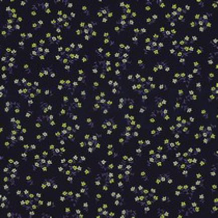 VISCOSE RADIANCE DIGITAL FLEURS BLEU MARINE (thumbnail)