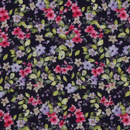 VISKOSE RADIANCE DIGITAL BLUMEN MARINEBLAU (thumbnail)