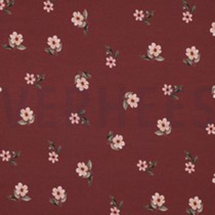 JERSEY DIGITAAL GOTS BLOEMEN ROOD/ROUGE (thumbnail)