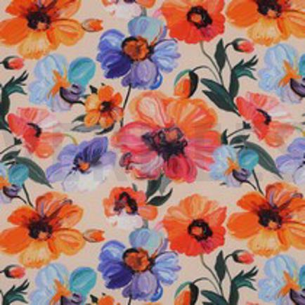 VISCOSE RADIANCE DIGITAL FLEURS PÊCHE (thumbnail)