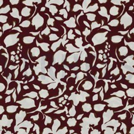 VISCOSE POPLIN STRETCH BIG BLOEMEN BORDEAUXROOD (thumbnail)