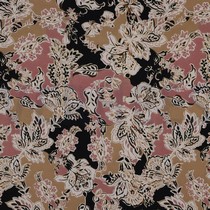 VISCOSE SATIN DIGITAL FLOWERS BLACK (thumbnail)