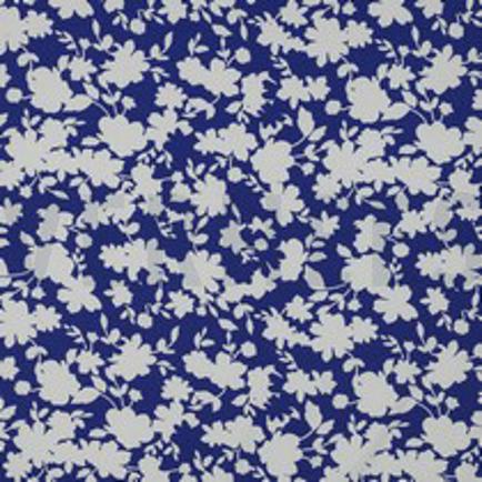 VISKOSE STRETCH BLUMEN KOBALTBLAU (thumbnail)