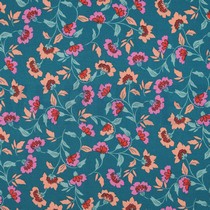 VISCOSE ROSELLA STRETCH FLOWERS PETROL (thumbnail)