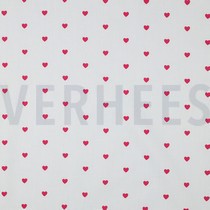 FINE POPLIN HEARTS WHITE/ FUCHSIA (thumbnail)