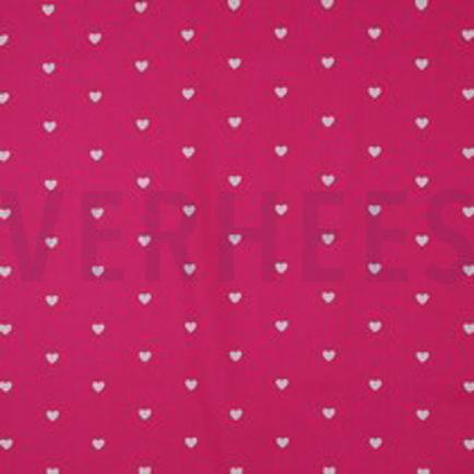 KATOENEN POPLIN HARTEN FUCHSIA/WIT (thumbnail)